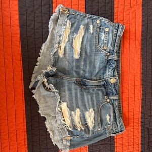 Distressed Denim Shorts American Eagle Outfitters size 4